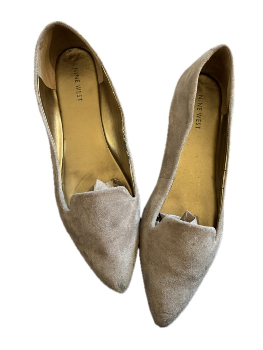 Nine West Suede Flats Beige Sand Neutral Sz 9.5 M